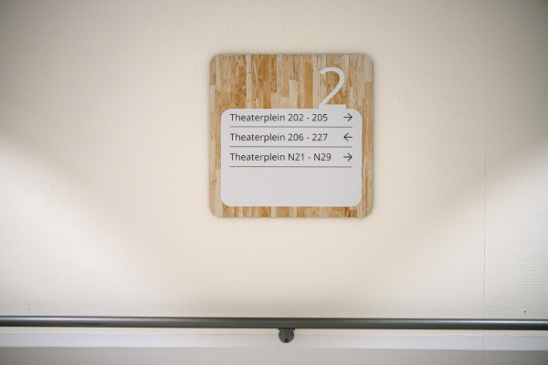 Richtingsbord met houtprint