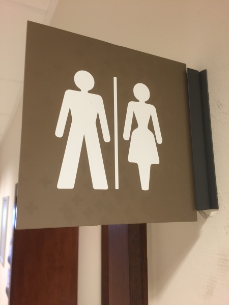Dwarse pictogram toilet